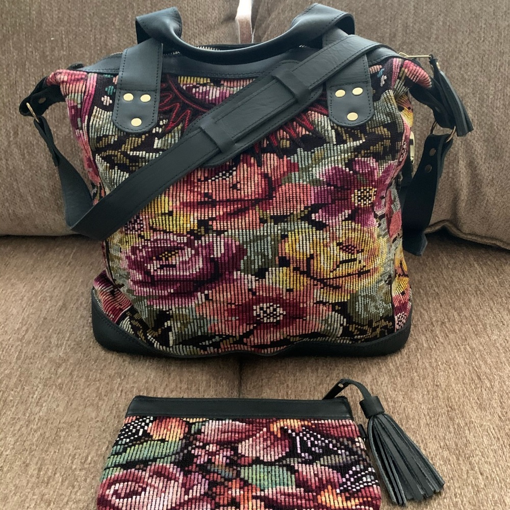 HLV floral huipil crossbody